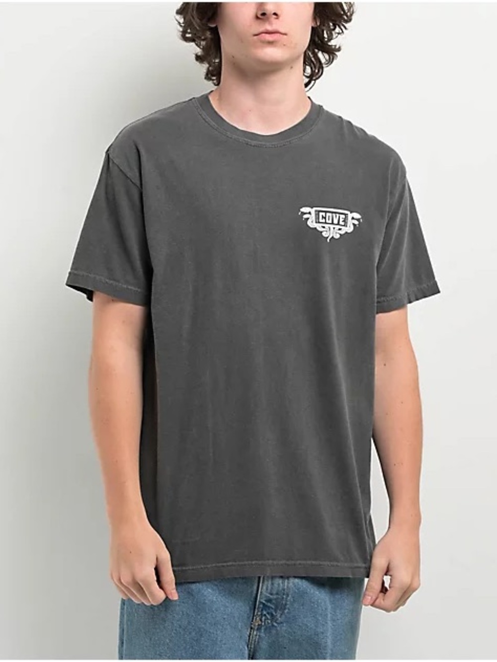Cove Men's Short-Sleeve Crewneck T-Shirt in Charcoal Gray